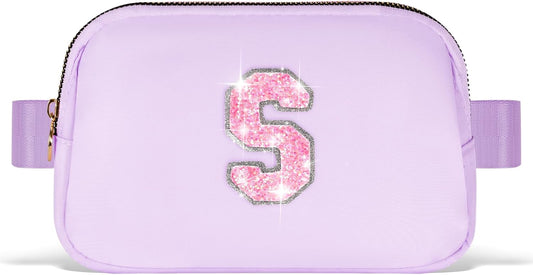 Gifts for Girls & Kids - Birthday Gifts for Daughter & Sister, Essentials for Her, Travel Essentials, Cute Teen Trendy Stuff Waist Packs Belt Bag Crossbody Bag | Lavender, Initial S
