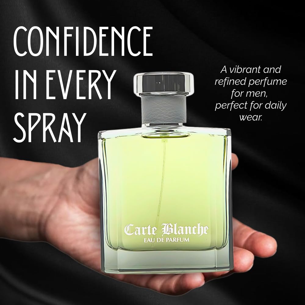 Carte Blanche – INSPIRED by A WORLD RENOWNED MEN’S PERFUME – Tangerine, Orange, Cassia, Sandalwood – Fresh, Aquatic, Confident, Long-Lasting Eau De Parfum 100ml (3.4 fl oz)