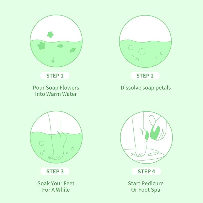 Foot Soak Flower Soap Sheets Pedicure Foot Soaks for Softens Calluses Moisturizing Relaxing Feet Pedi Party, Birthdays, Sleepovers Use (Jasmine)