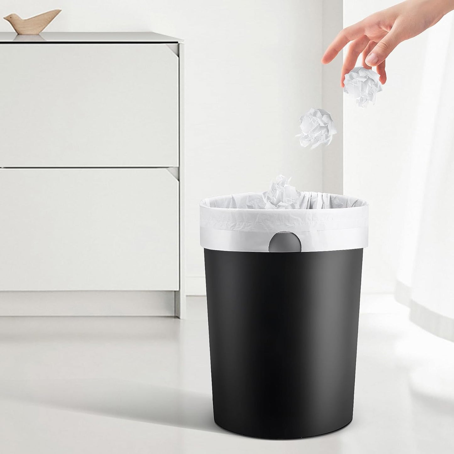 TIPGO Small Trash Bags Drawstring 2 Gallon, Pre-Cut Mini Garbage Bags for 2.0-2.6 Gallon Trash Bins, 120 Count (Code B)