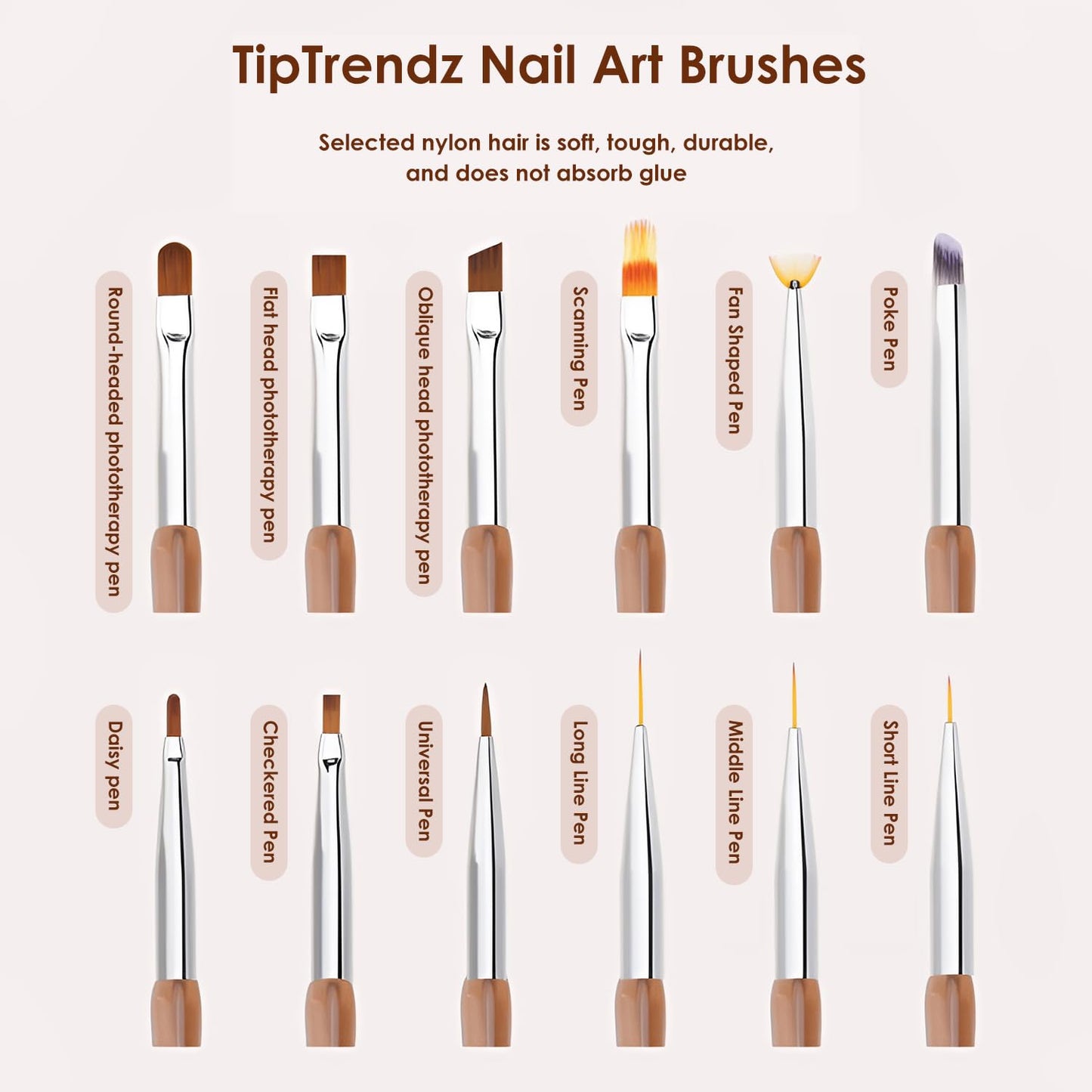 Nail Art Brushes Fan Shaped Pen, Gradient Brush, Nail Drawing Pen For Home DIY Salon Use, 05