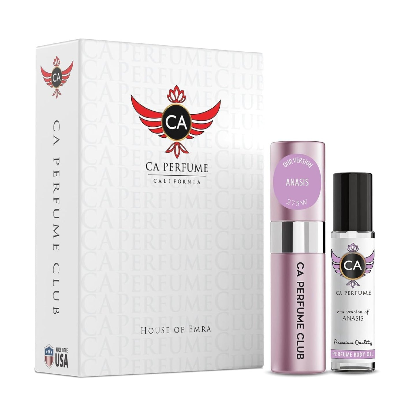 CA Perfume Duo Impression of Anasis For Women Perfume Layering Set Long Lasting Travel Size EDP + Body Oil Roll-On Bottle 0.27 Fl Oz+0.33 Fl Oz