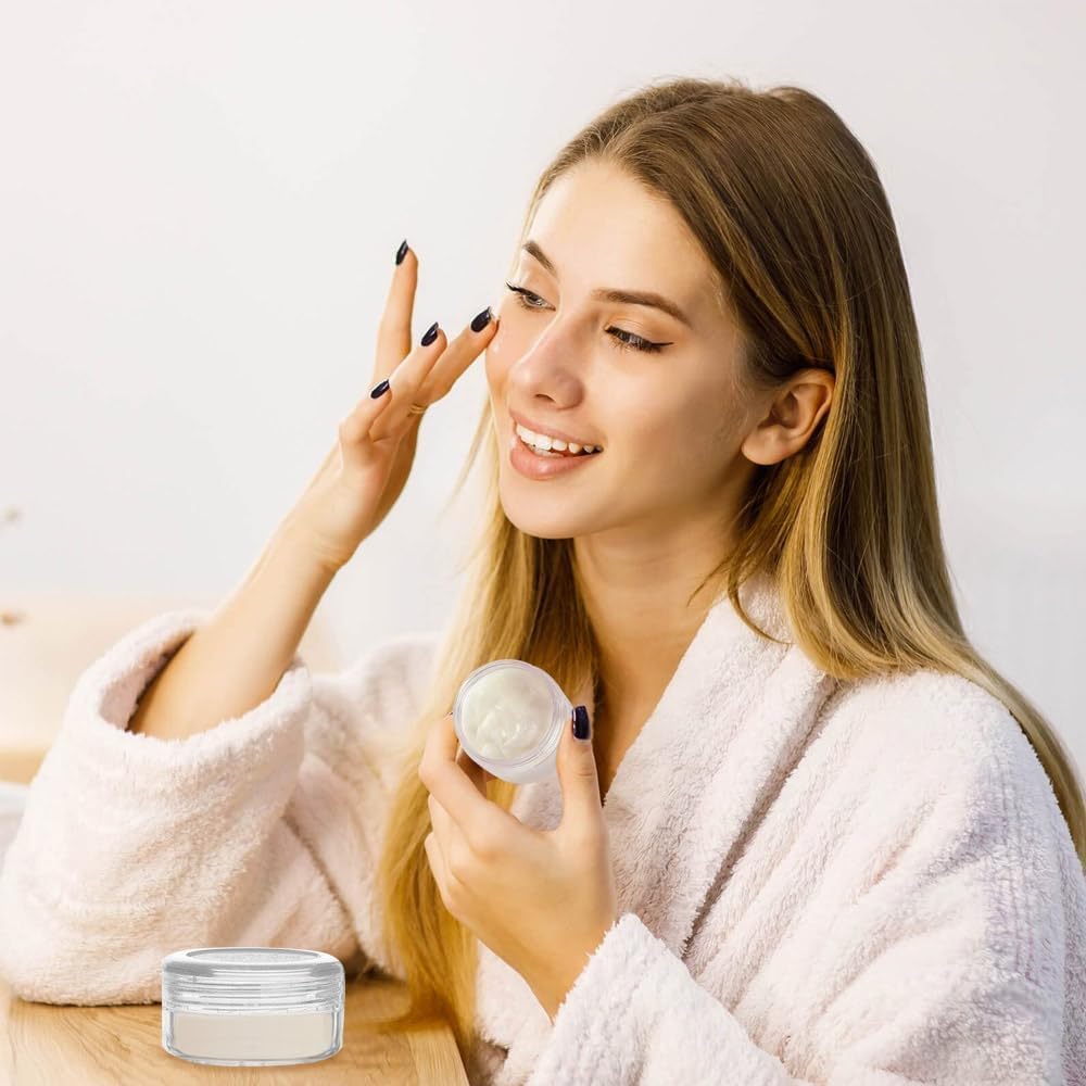 20Pcs 5ml Transparent Small Travel Sample Containers with Lids, Mini Clear Sample Jar for Creams, Tiny Makeup Cosmetic Containers for Women