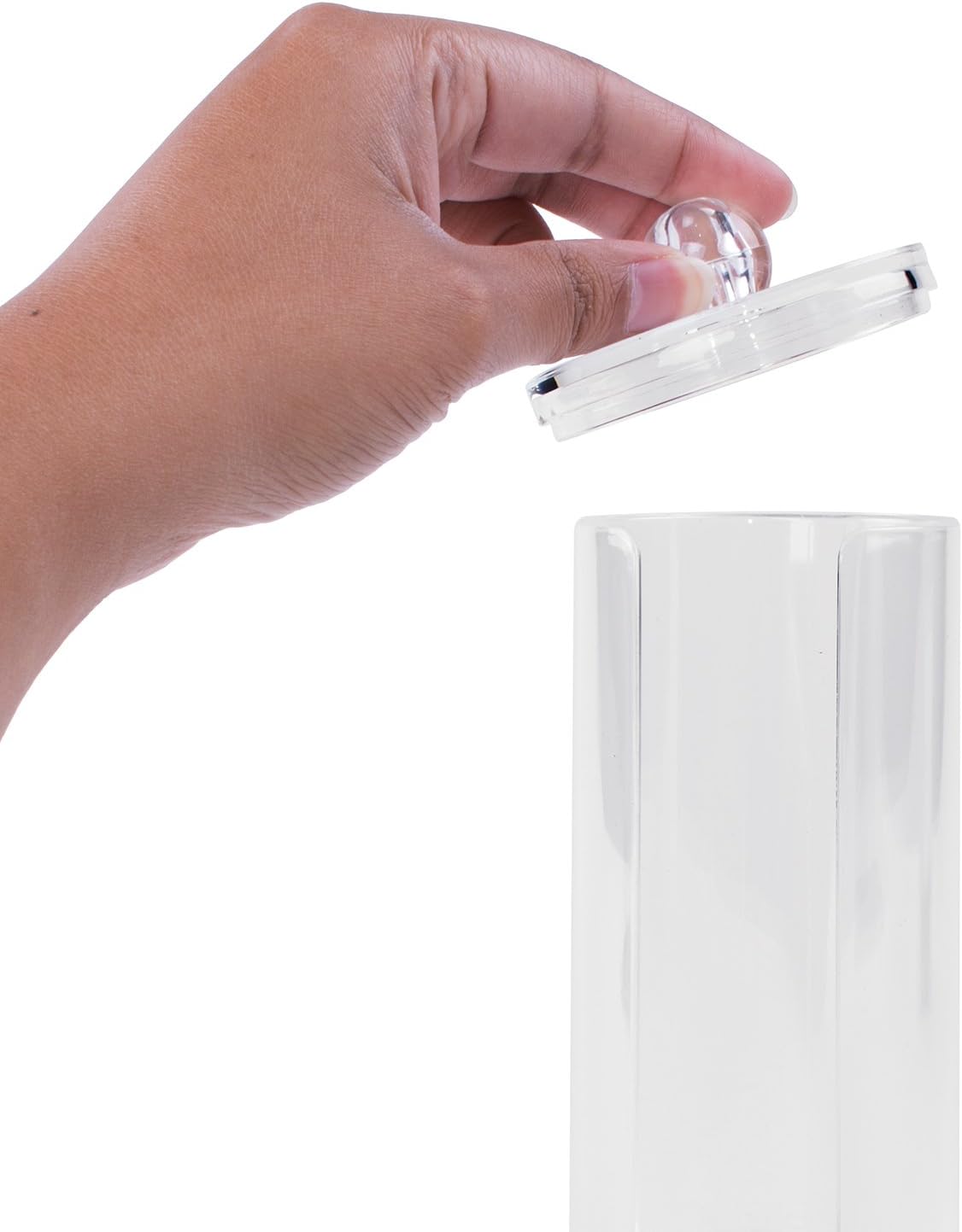 Super Z Outlet Cosmetic Cotton Pad Rounds Holder Makeup Removers Clear Acrylic Organizer Storage Display Rack