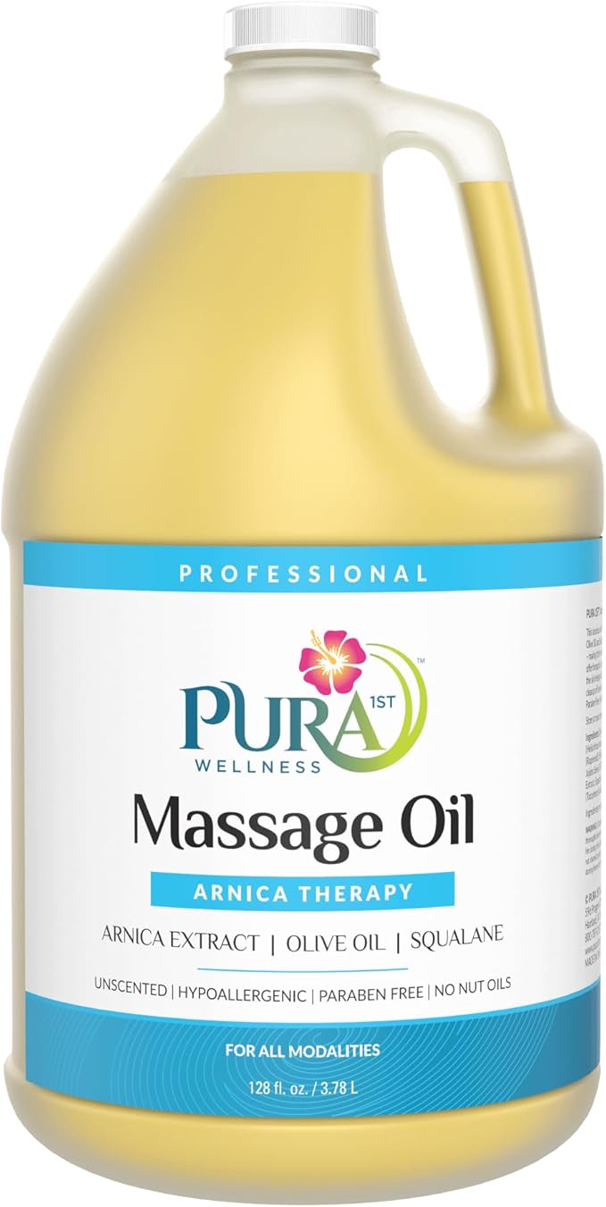 PURA Arnica Oil - Unscented Deep Tissue Massage Therapy, Hypoallergenic, 128oz