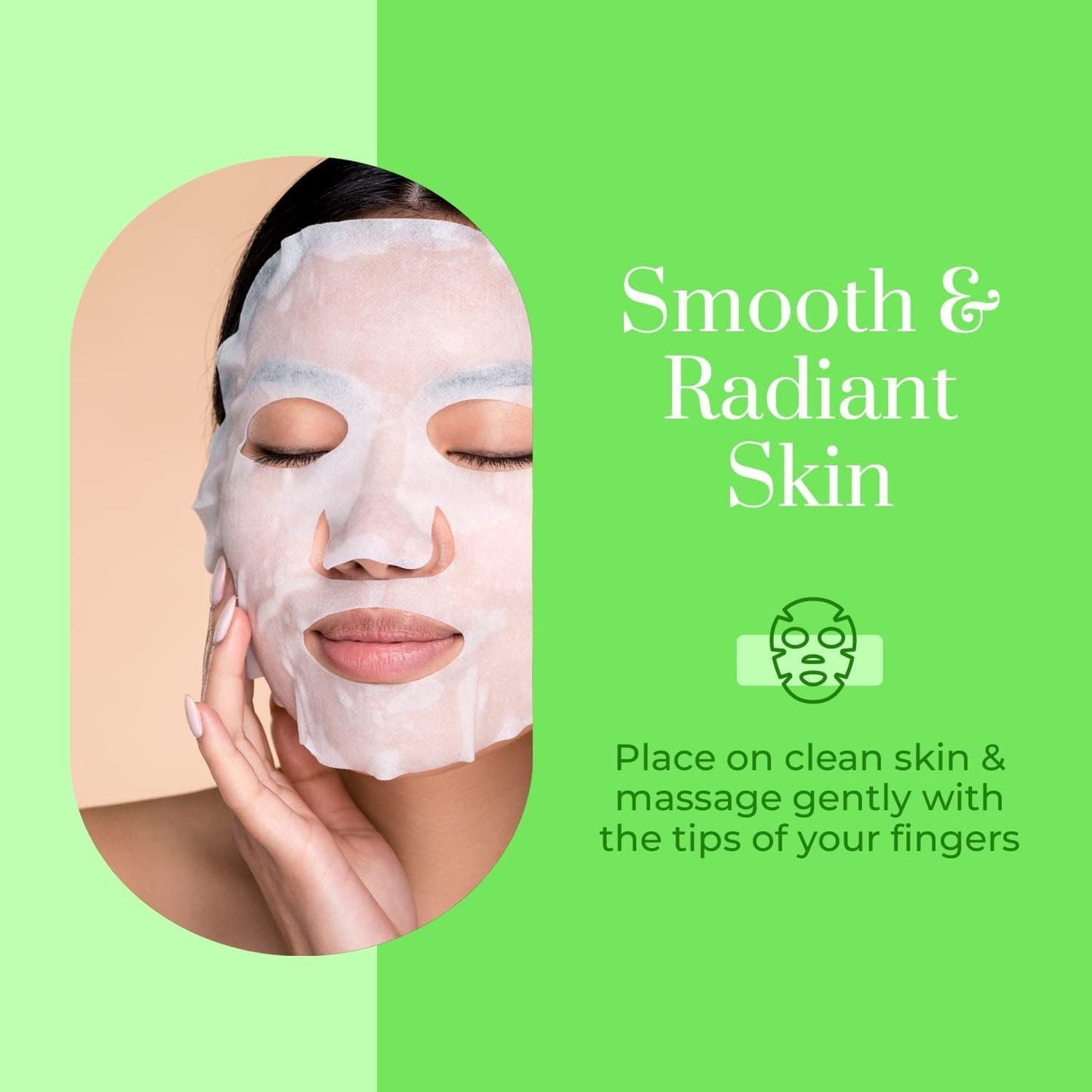 Clear Beauty Cucumber & Aloe Moisturizing Face Mask - Dermatologist Tested, Soothes Irritated Skin, Reduces Wrinkles & Fine Lines, Hydrating, Cruelty-Free Korean Skin Care - All Skin Types