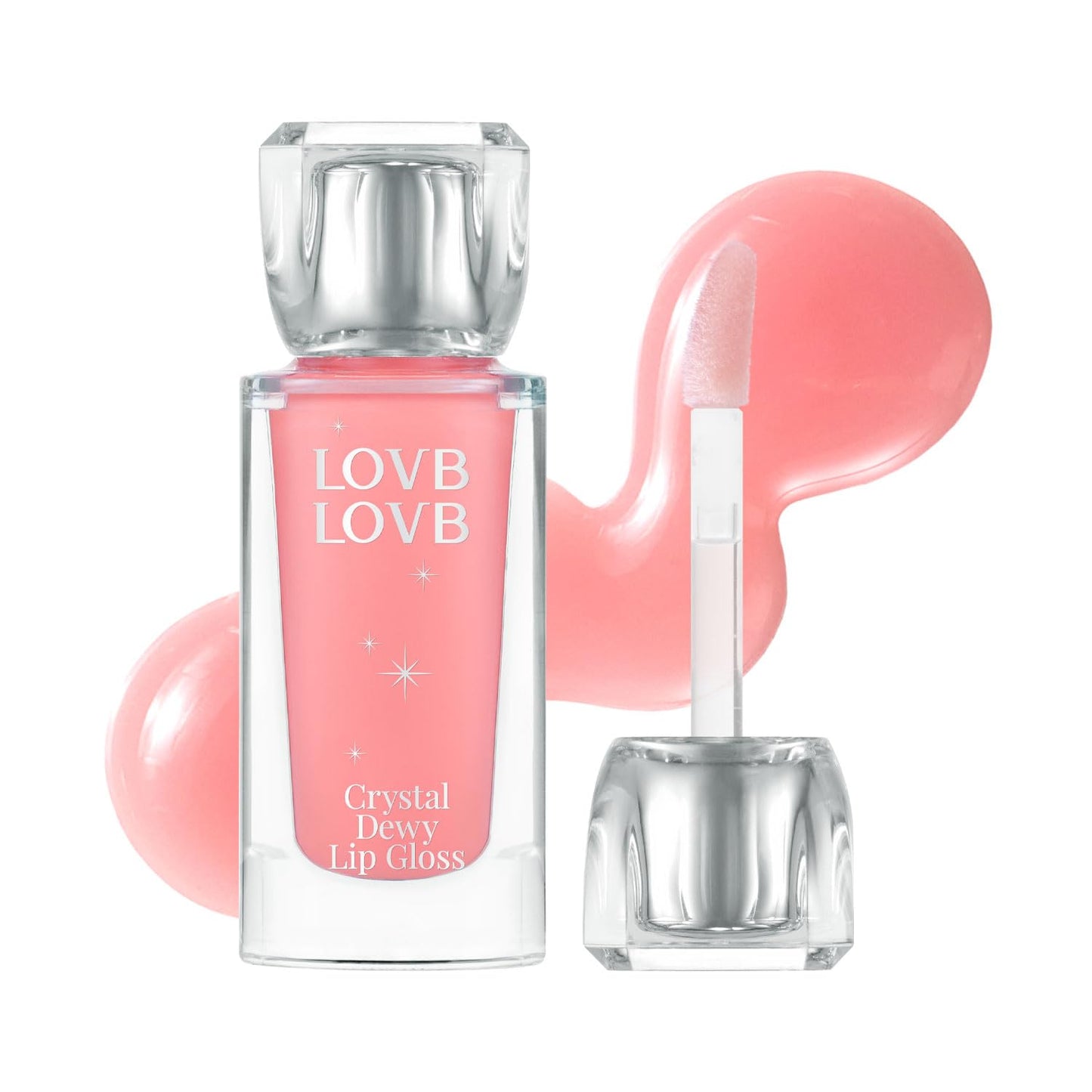 Crystal Dewy Lip Gloss | Lightweight & Non-Sticky | High-Shine & Long-Lasting | Hydrating Korean Lip Care Gloss | 0.17 oz. (01 PINK DOLPHIN)