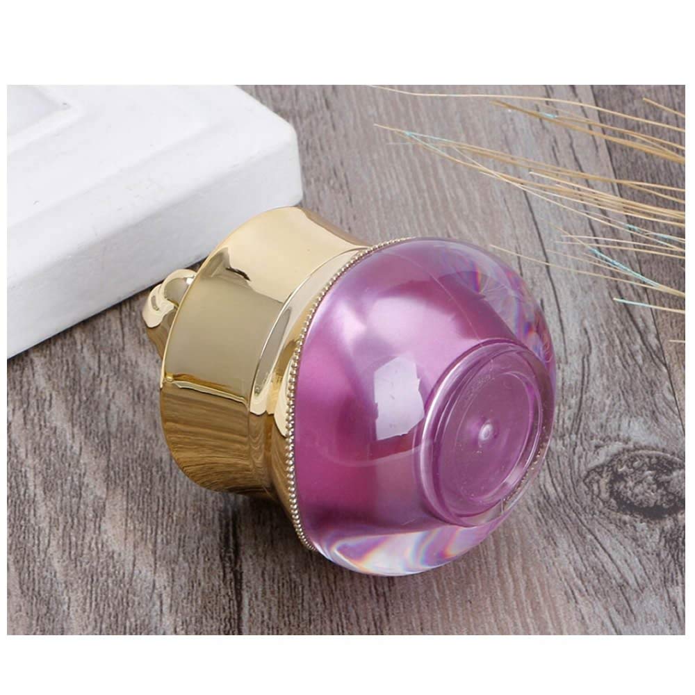 10 Packs 5 gram/5ml Gold Crown Empty Cream Jars Lip Balm Bottles Container Refillable Cosmetic Sample Jars Makeup Plastic Jar with Lid Cosmetic Trial Case for Lotion Creams Eyeshadow(Purple)