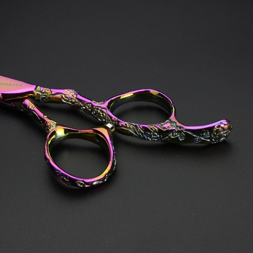 6/7/8 inch Cutting Thinning Styling Tool Rainbow Hair Scissors Professional Hairdresser Hairdresser Scissors Set (6-inch 2pc)