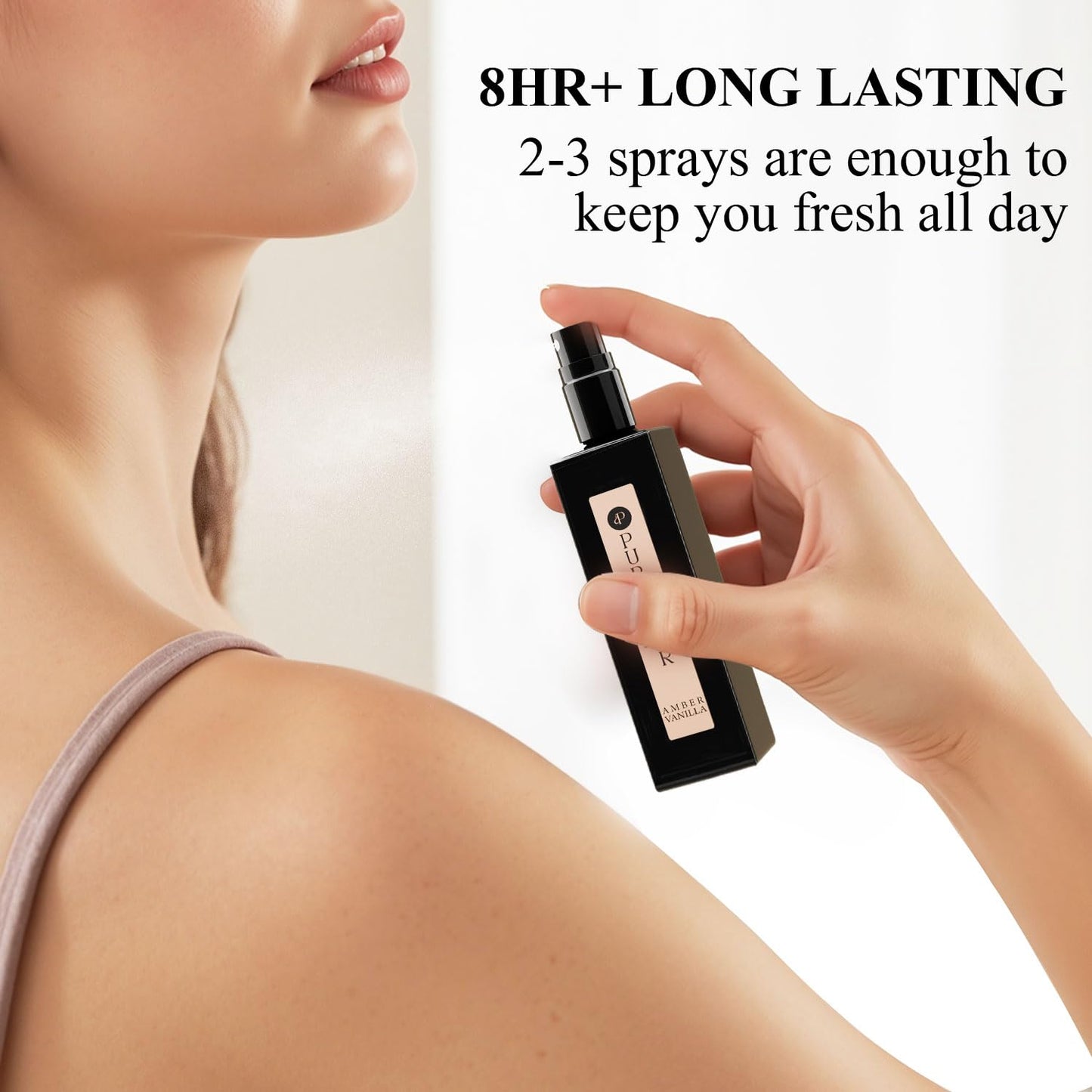 Amber Vanilla Perfume for Women, Coffee Scented Fragrance with Warm Amber & Sweet Vanilla Notes, Long Lasting Extrait de Parfum, Advanced Fragrance Travel Size 0.7 oz Eau de Parfum Spray