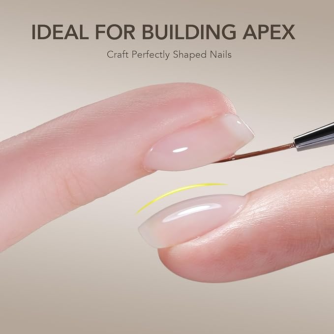 GAOY Low-Heat Builder Gel for Nails, 30ml Self-Leveling Nail Strengthener, Soak Off Long Lasting Hard UV Gel, Clear