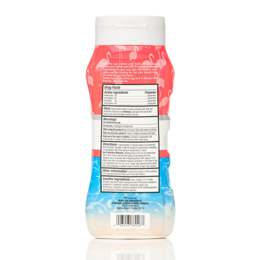 SPF 70 Sunscreen Lotion 8oz - Reef Act Compliant no 67 Octinoxate & Oxybenzone Free - Sun Screen Broad Spectrum UVA/UVB - Sunscreen Waterproof and Non-Greasy