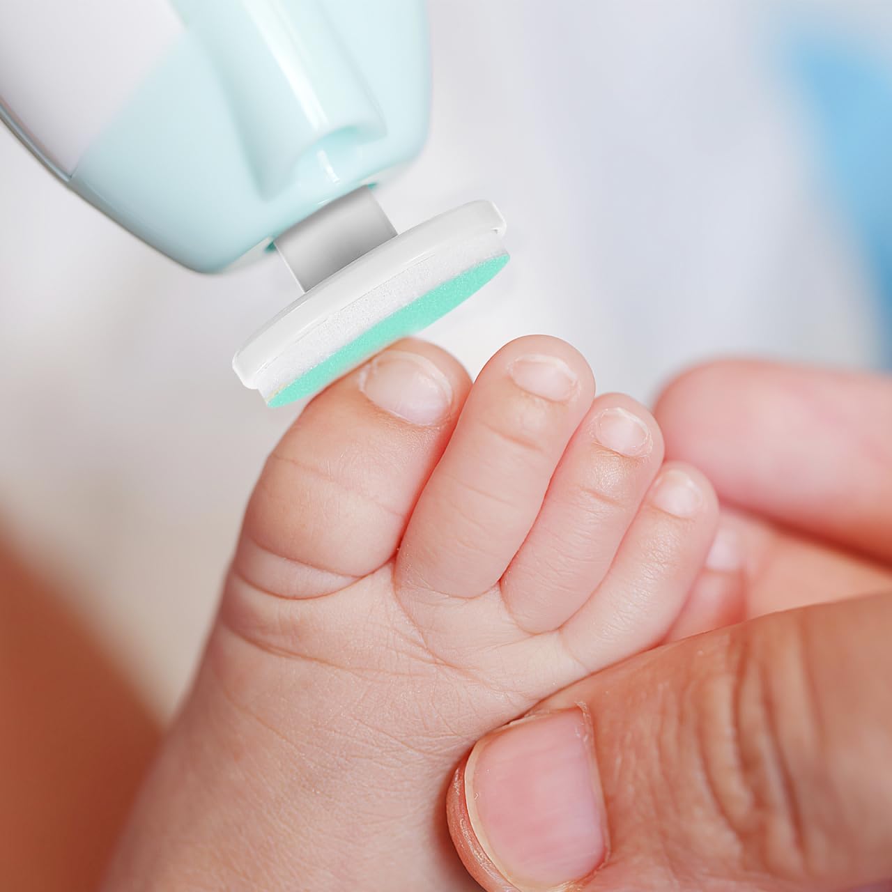 Angoily 24 Pcs Baby Nail File Pads Nail Trimmer Replacement Pads Electric Baby Nail-Grinding Buffer Heads for Standard Electric Kid Trimmer Suits to Newborn and Adults Green