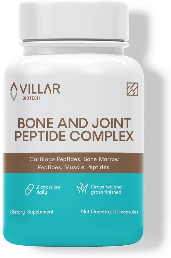 Bone and Joint Peptide Complex Powered by Hydropeptex Technology | Premium Blend of Grass-fed Bone Marrow, Muscle + Cartilage Peptides | Promotes Bone and Joint Health | 60 Capsules
