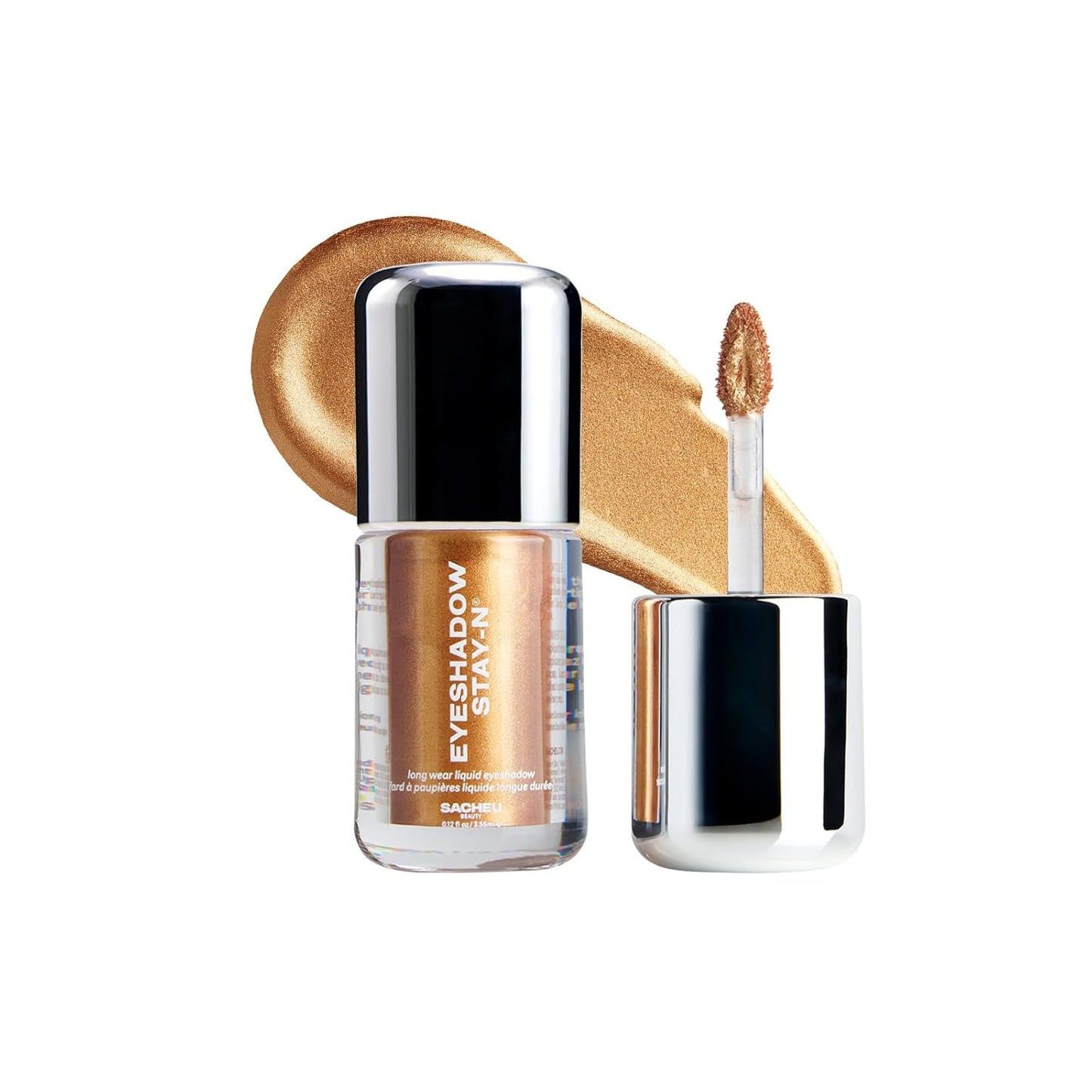 Sacheu Liquid Eyeshadow STAY-N Longwear Eye Makeup — Buildable Highly Pigmented & Blendable Eye Shadow Cream in Matte & Shimmer Finishes, Sun-LIT