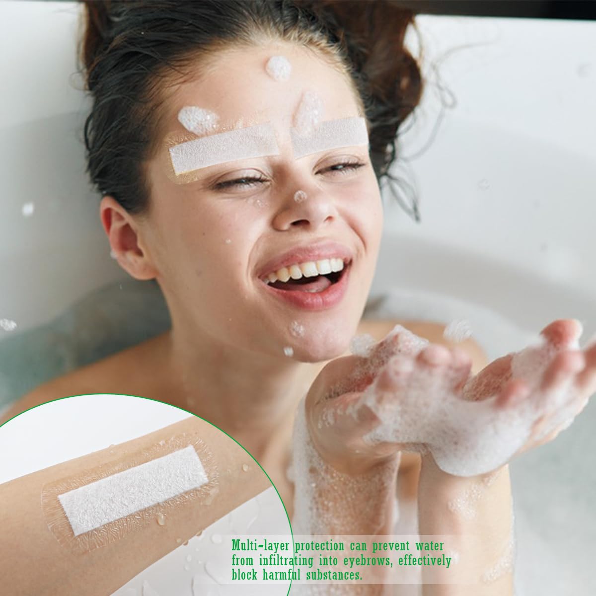 50 Pcs Eyebrow Tape, Disposable Plastic Eyebrow Protection Stickers, Waterproof Tapes for Eyebrow, Tattoo Protection