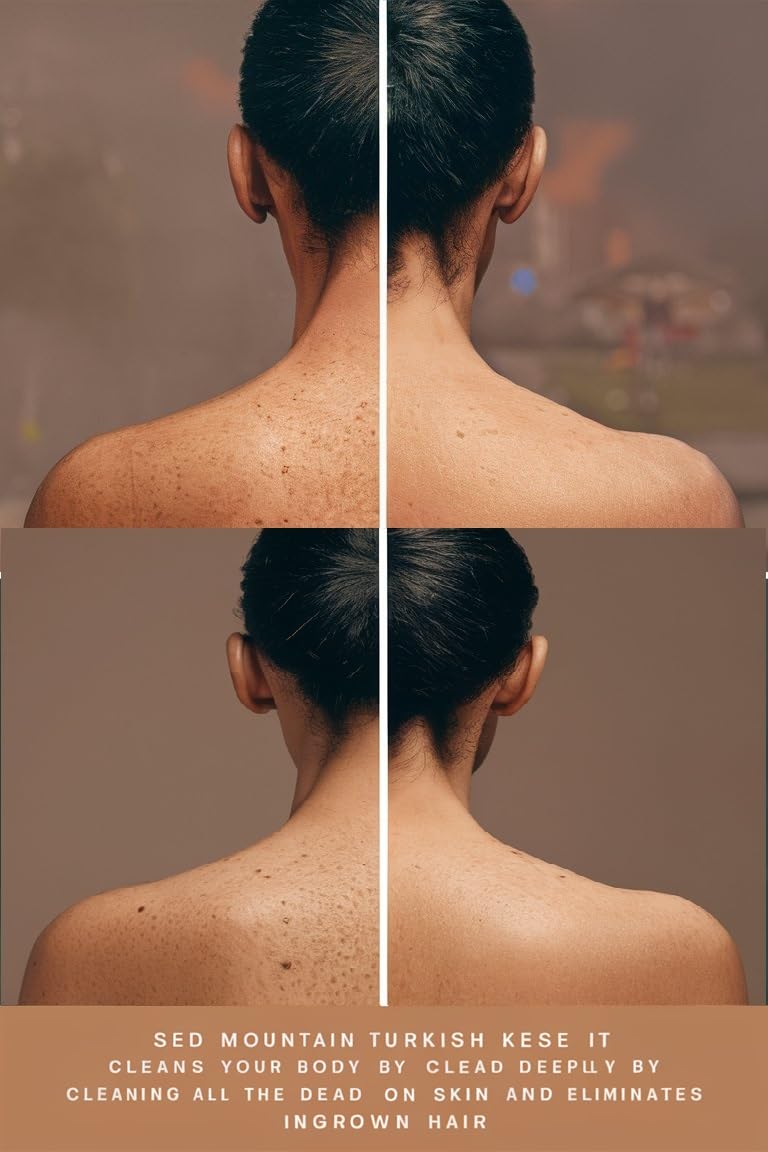 Exfoliating Glove - Body Scrub - Turkish Hammam Kese Mitt - Dead & Dry Skin Cleanser - Tan Remover Mitts - To Have a Soft Skin Care - For Women & Men (2 Units)