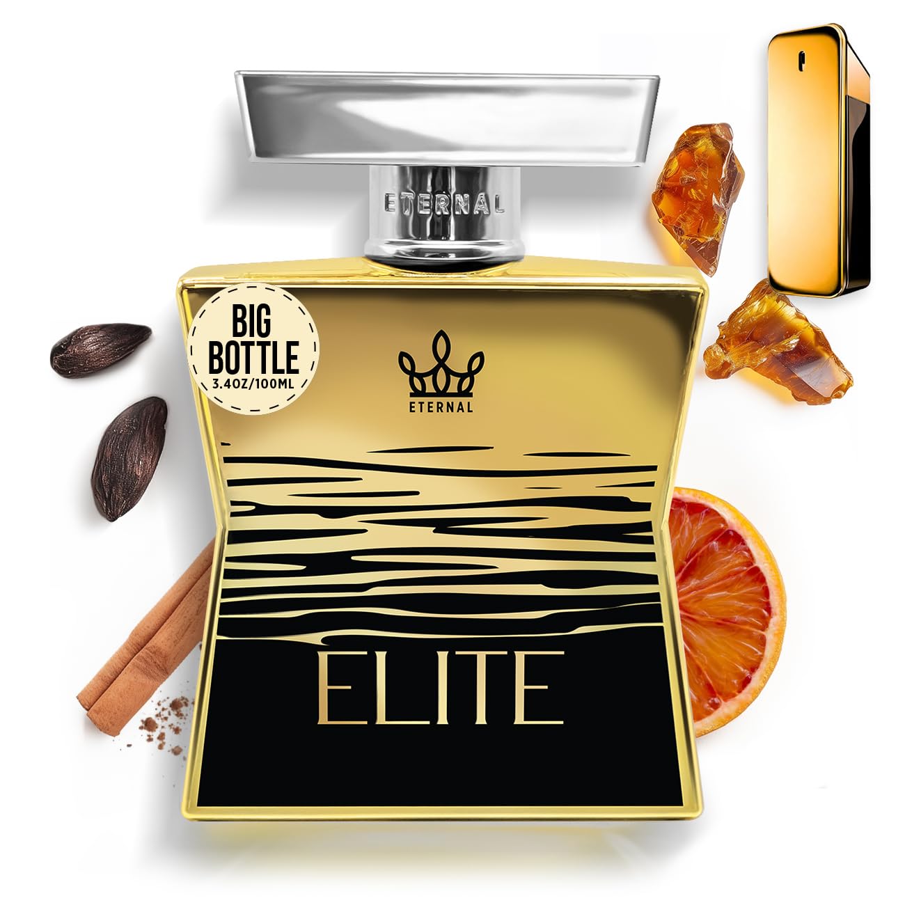 Eternal Elite - Inspired by Designer Sweet Spicy Mandarin Cologne - 3.4 oz (100ml) - EDP - Long-lasting - Vegan - Clean Ingredients - Cologne Spray for Men - 2000 sprays per bottle
