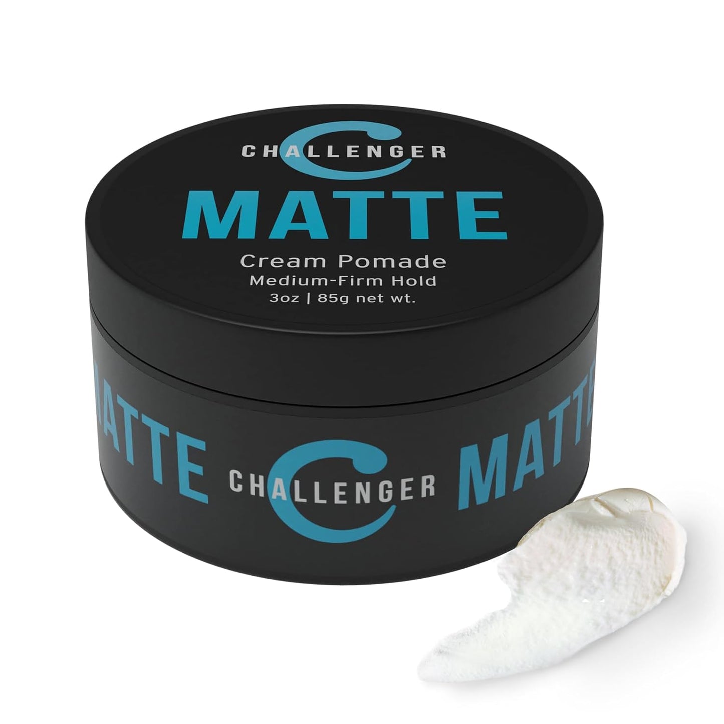 Challenger Men’s Matte Cream Pomade | Natural Shine Free Finish Product | Clean & Subtle Scent | Medium Firm Hold & Travel Friendly | 3oz