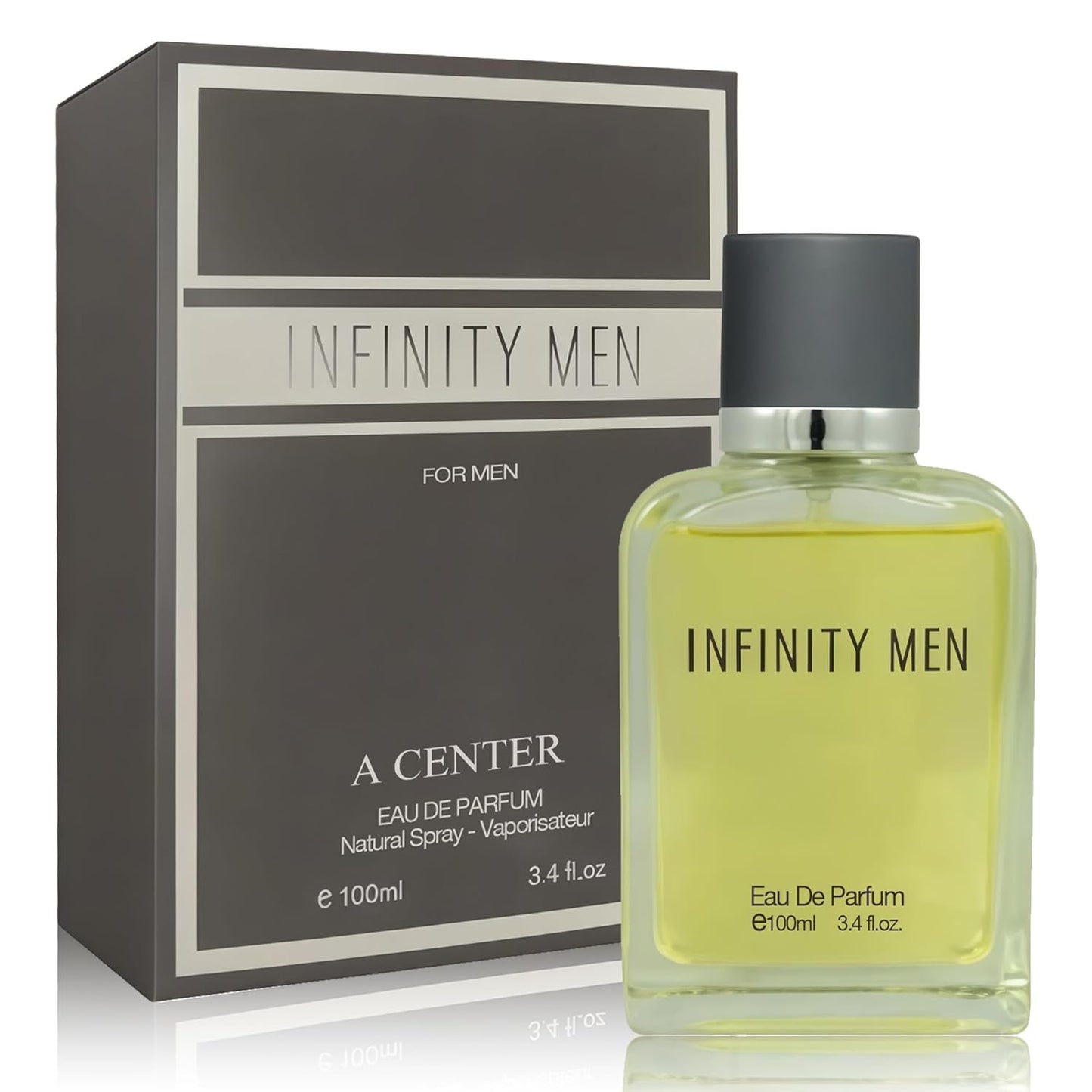 Infinity Men's Cologne 3.4FL OZ Eau De Toilette With Notes of Mandarin, Sage, Cedarwood & Amber – Long Lasting Fragrance for All Day Used
