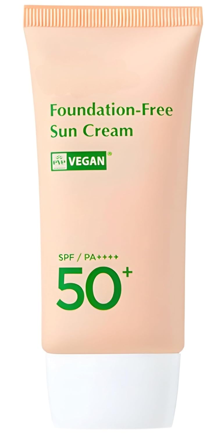 Foundation Free Sun Cream 50ml / 1.69 fl oz SPF50+ PA++++, Vegan Sunscreen SPF50+
