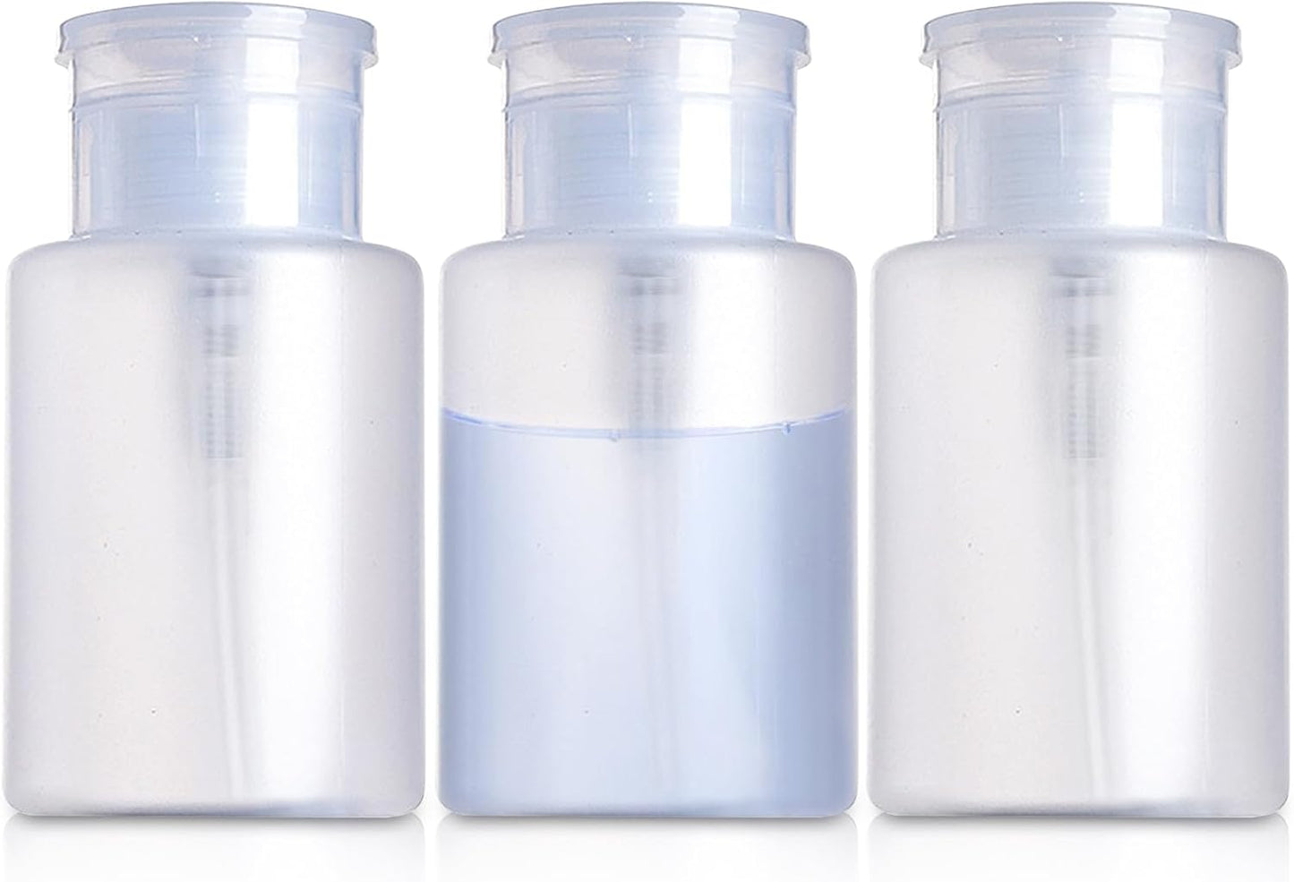 Pump Dispenser-Refillable Cosmetic Push Down Pump Dispenser-PP Material Alcohol Dispenser-Empty Makeup Acetone Containers for Acetone Nail Polish Remover,Nail Care,and Alcohol (3PCS)