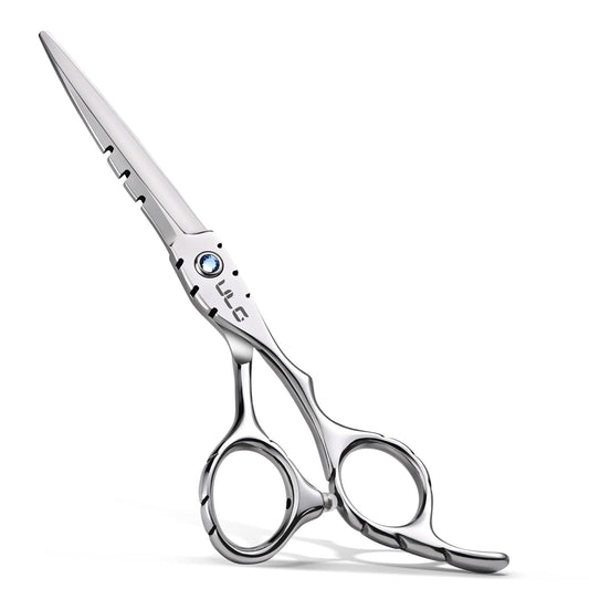ULG Hair Cutting Scissors 6.7” Shark Series, 100% Japanese Stainless Steel Ultra Sharp, Concave Blade Barber Shears, Ergonomic Offset Handle, Professional Salon Haircut Scissors for Home & Salon Use