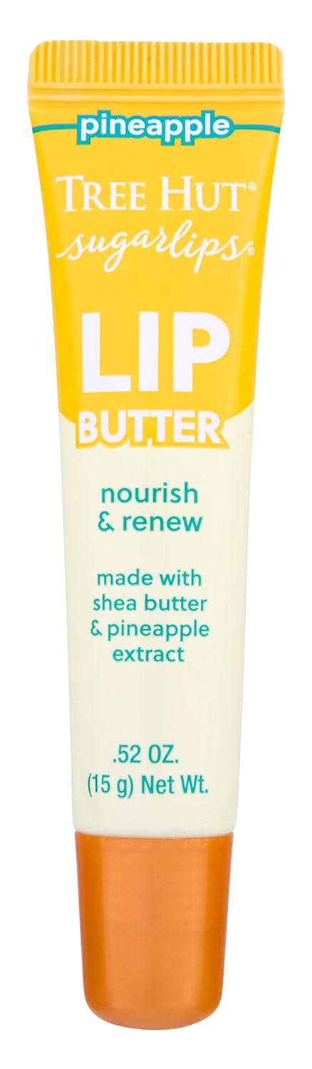 Tree Hut Sugarlips Pineapple Lip Butter | Lock in Moisture & Nourish Skin for Full, Hydrated Lips | 0.52 fl oz.