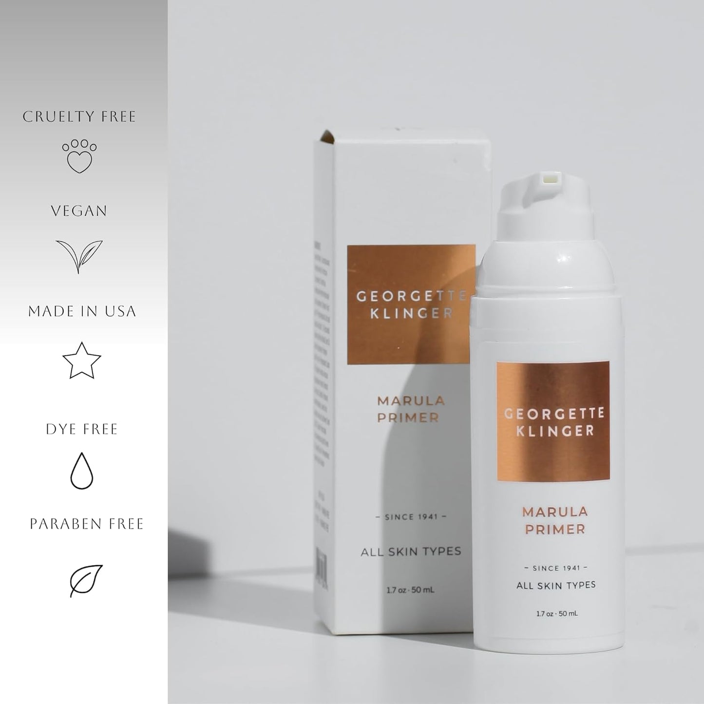 Marula Primer - Vitamin-Rich Hydrating & Gentle Moisturizer, Lightweight Instant Pore Minimizer, Long-Lasting Makeup Base, Smooth Application, Unclogs Pores & Fills Lines -1.7 oz by Georgette Klinger