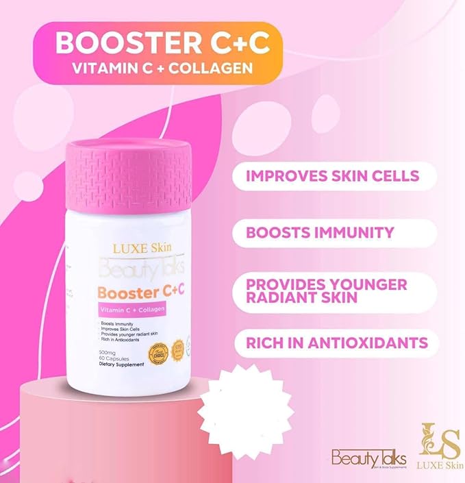 Luxe Skin Beauty Talks Booster C +C Vitamin C + Collagen, 60 Capsules