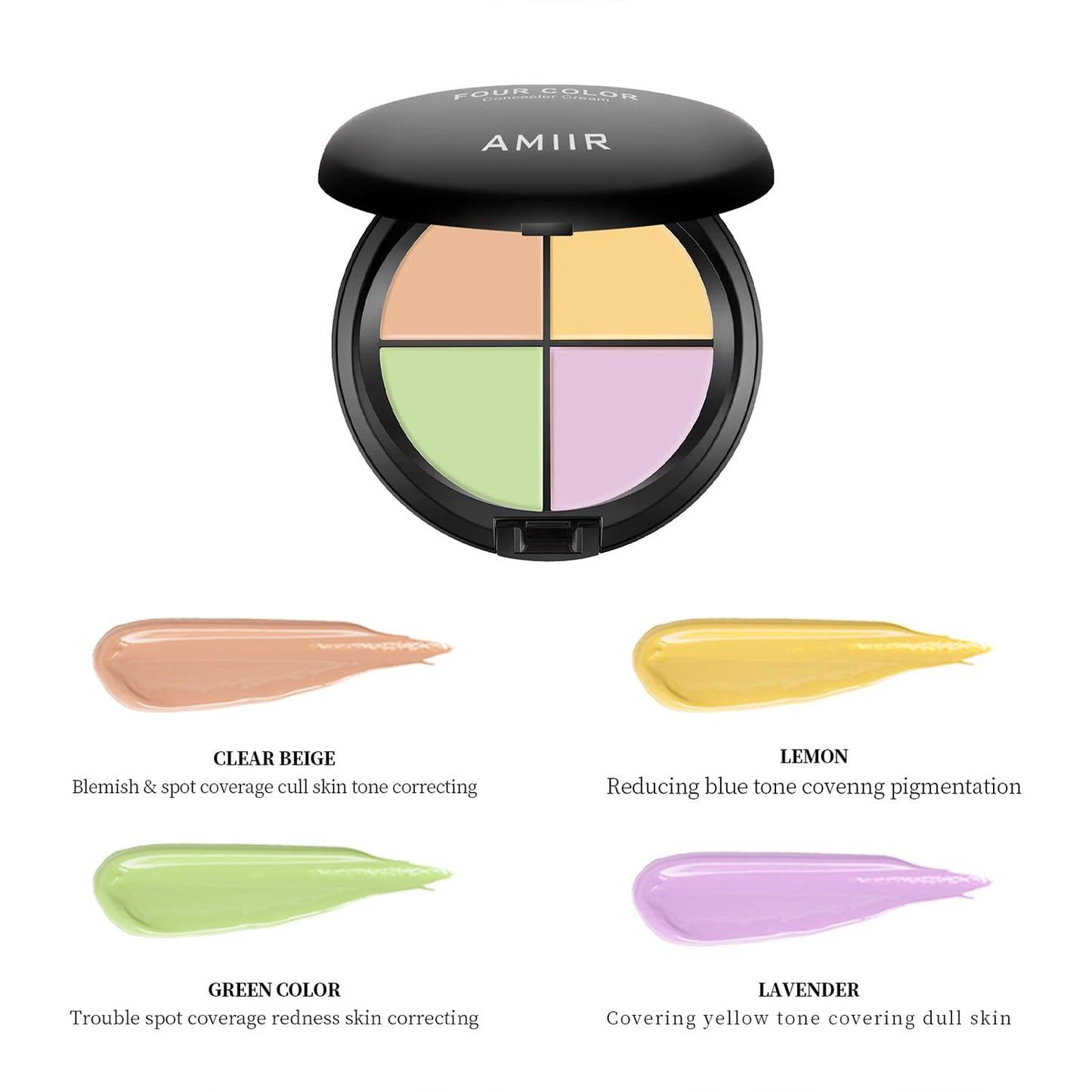 AMIIR Color Correcting Concealer Cream Full Coverage Professional Makeup Palette Flawless Face Contour, Corrector