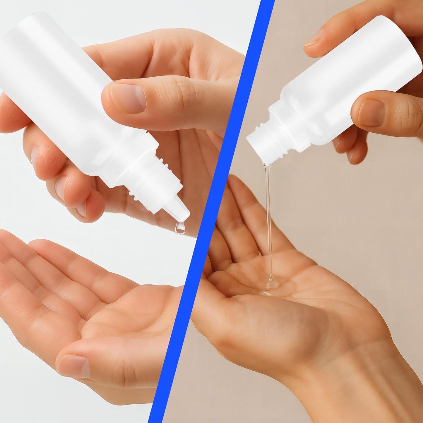 10 PCS (6 Bottles + 4 Funnel) 15ml Small Plastic Dropper Bottles - White Black & Red Eye Liquid Dropper Bottles, Squeezable & Portable Travel Containers for Eye Drops, Refillable with Cap and Plug