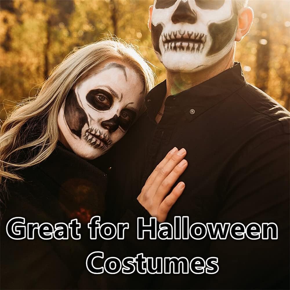 Go Ho Black and White Face Body Paint for Halloween Makeup,Cream to Gel Highly Pigmented Water Based Body Paint,Cosplay SFX Skeleton Vampire Zombie Clown Makeup