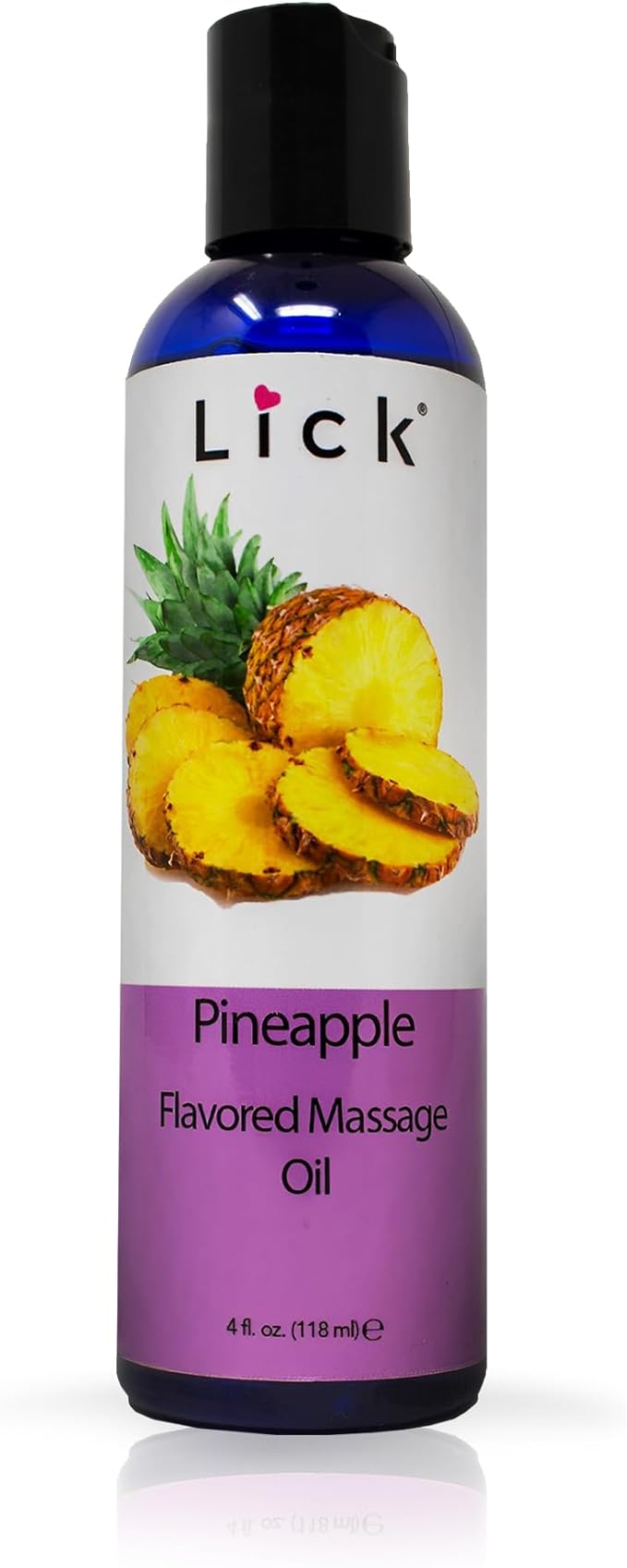 Lick Pineapple Flavored Massage Oil with Vitamin E, Coconut, Sweet Almond Oil for Lovemaking, Date Night, Nuru Yoni Massage Therapy, Safe & Edible