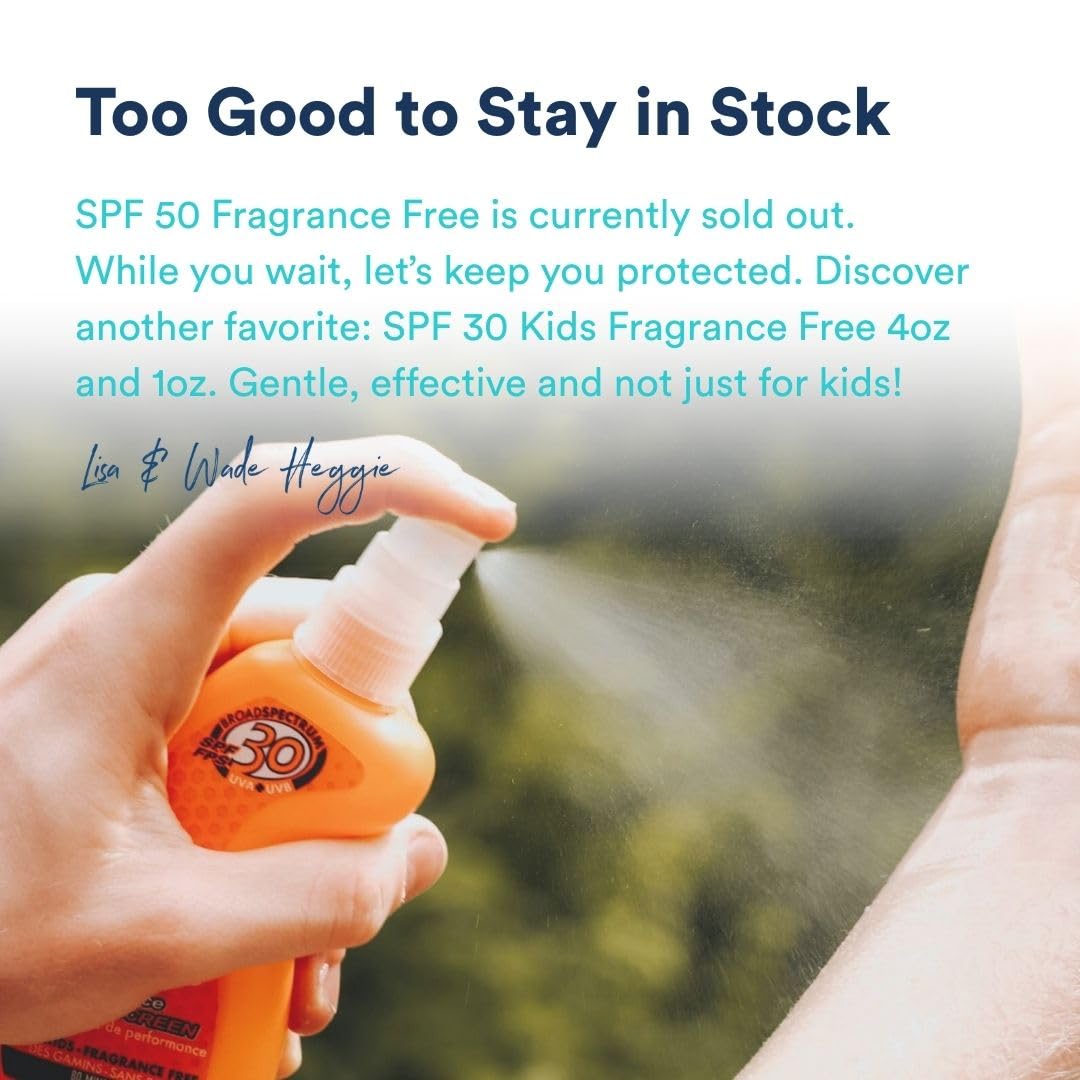 KINeSYS Fragrance Free Clear Spray Sunscreen for sensitive skin, SPF 30, Hypoallergenic, Broad Spectrum UVA/UVB protection for Body, Alcohol, PABA and Oxybenzone FREE, 170+ Sprays, 1 Fl Oz (Pack of 2)