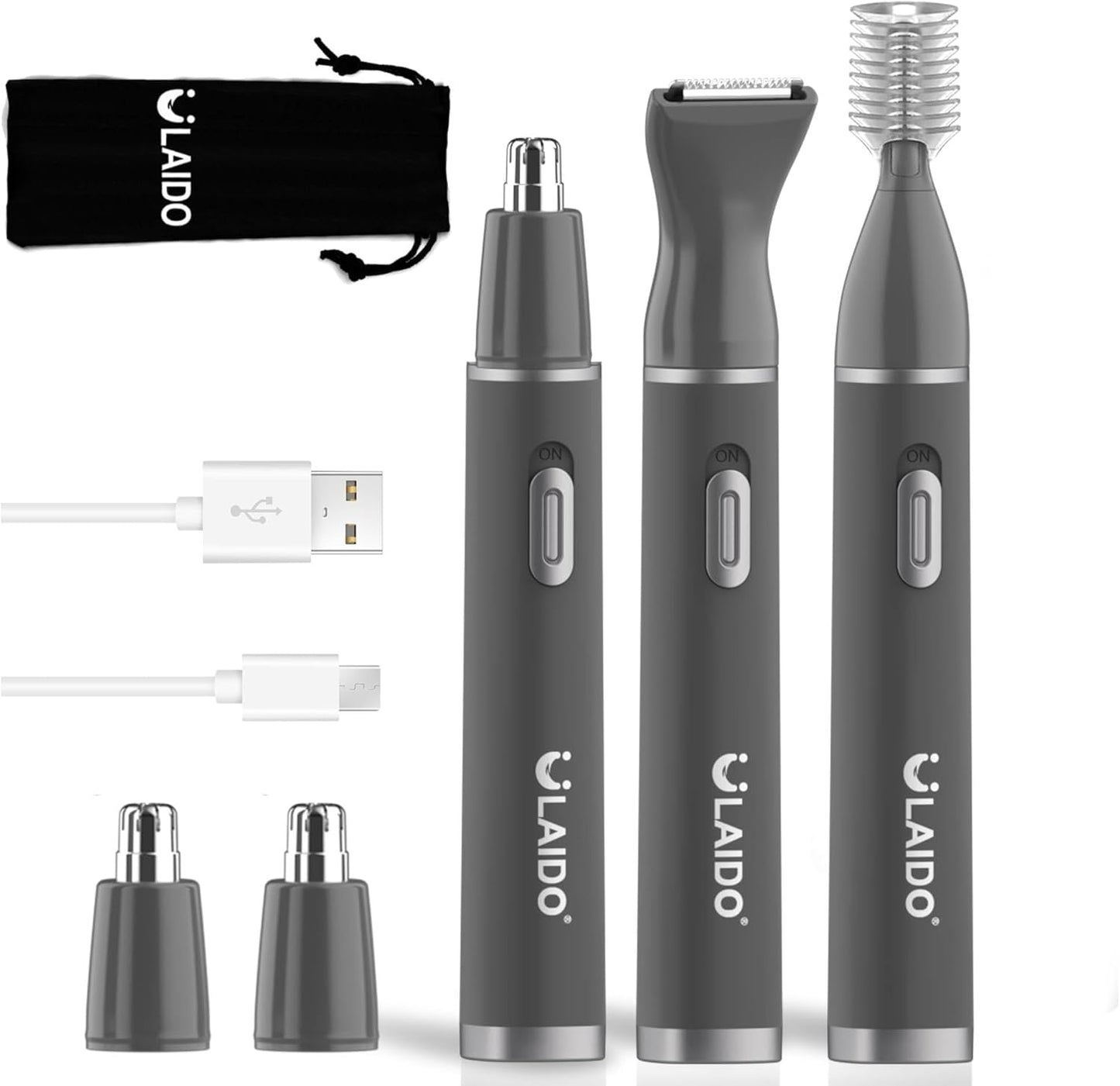 Nose Hair Trimmer for Men and Women, Painless 3 in 1 Men's Ear and Nose Hair Trimmers, 2025 USB-C Rechargeable Facial & Body Detail Hair Trimmer Clipper with High Speed and Dual-Edge Blades