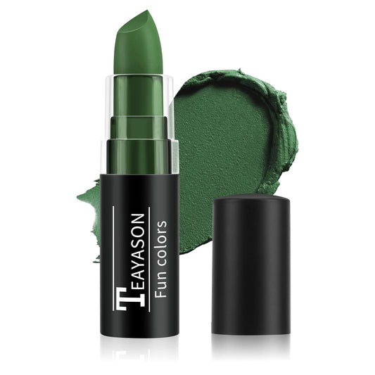 Green Face Body Paint Stick, Matte Lipstick Football Baseball Eye Black Stick, Long Lasting Waterproof Green Face Makeup for Halloween St Patricks Day Witch Alien Frankenstein Makeup