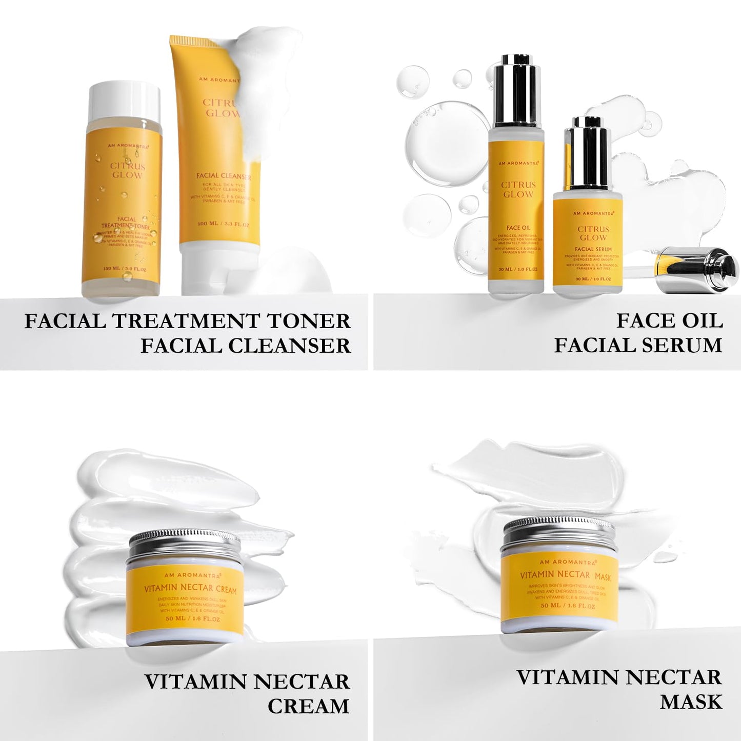 Complete 10-Piece Skin Care Set|Rich in Orange Essential Oil, Vitamin C, Vitamin E| Hydrating, Revitalizing, and Nourishing Facial Treatment – Achieve Radiant and Youthful Skin