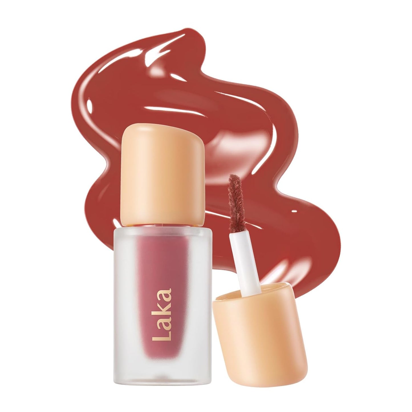Laka Fruity Glam Lip Tint Mini, Glowing Lip Stain with Wide Color Spectrum, Hydrating & Lightweight Texture, Long-Lasting Bold Stain, Non-Sticky, Vegan, K-Beauty (#150 Pepper)