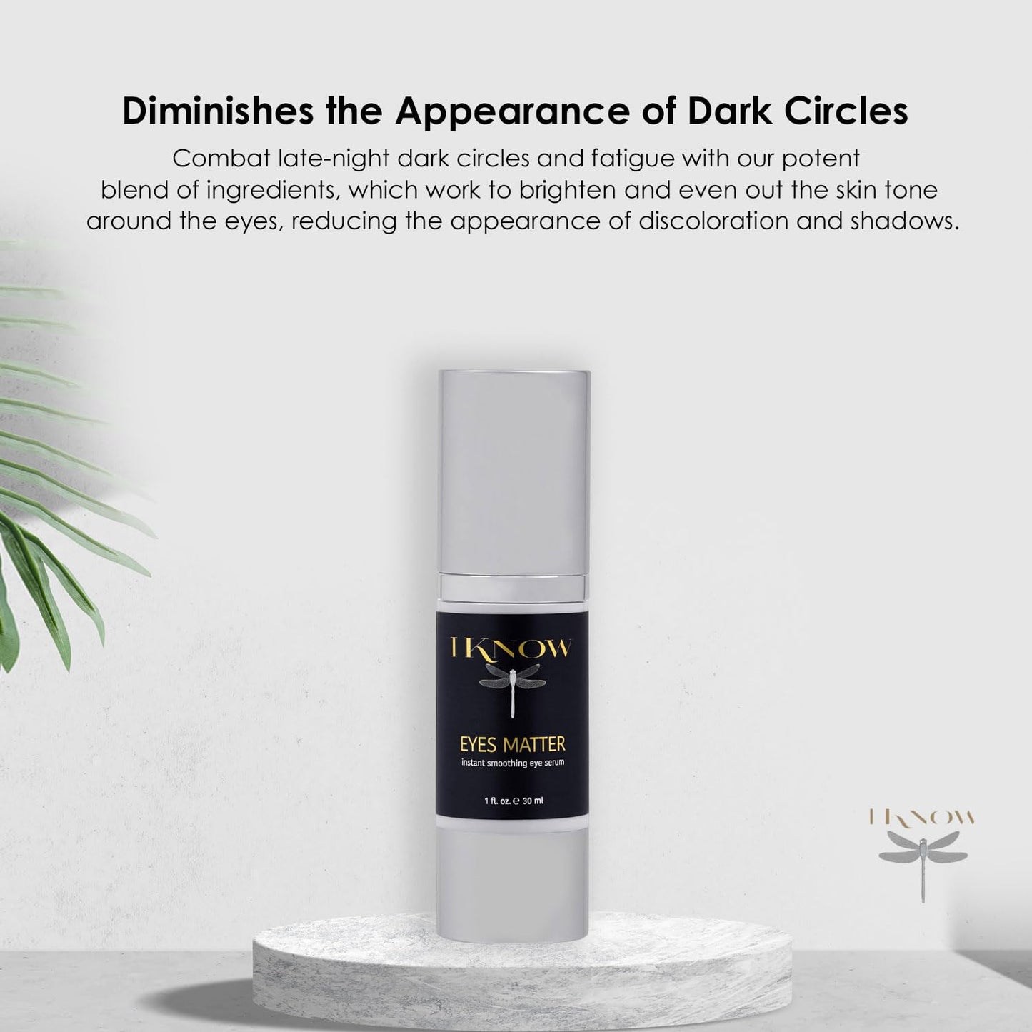 IKNOW EYES MATTER Instant Smoothing Eye Serum, Rapid Wrinkle Reducer, Rejuvenating, Brightening Treatment for Fine Lines, Puffiness & Dark Circles, (1oz)