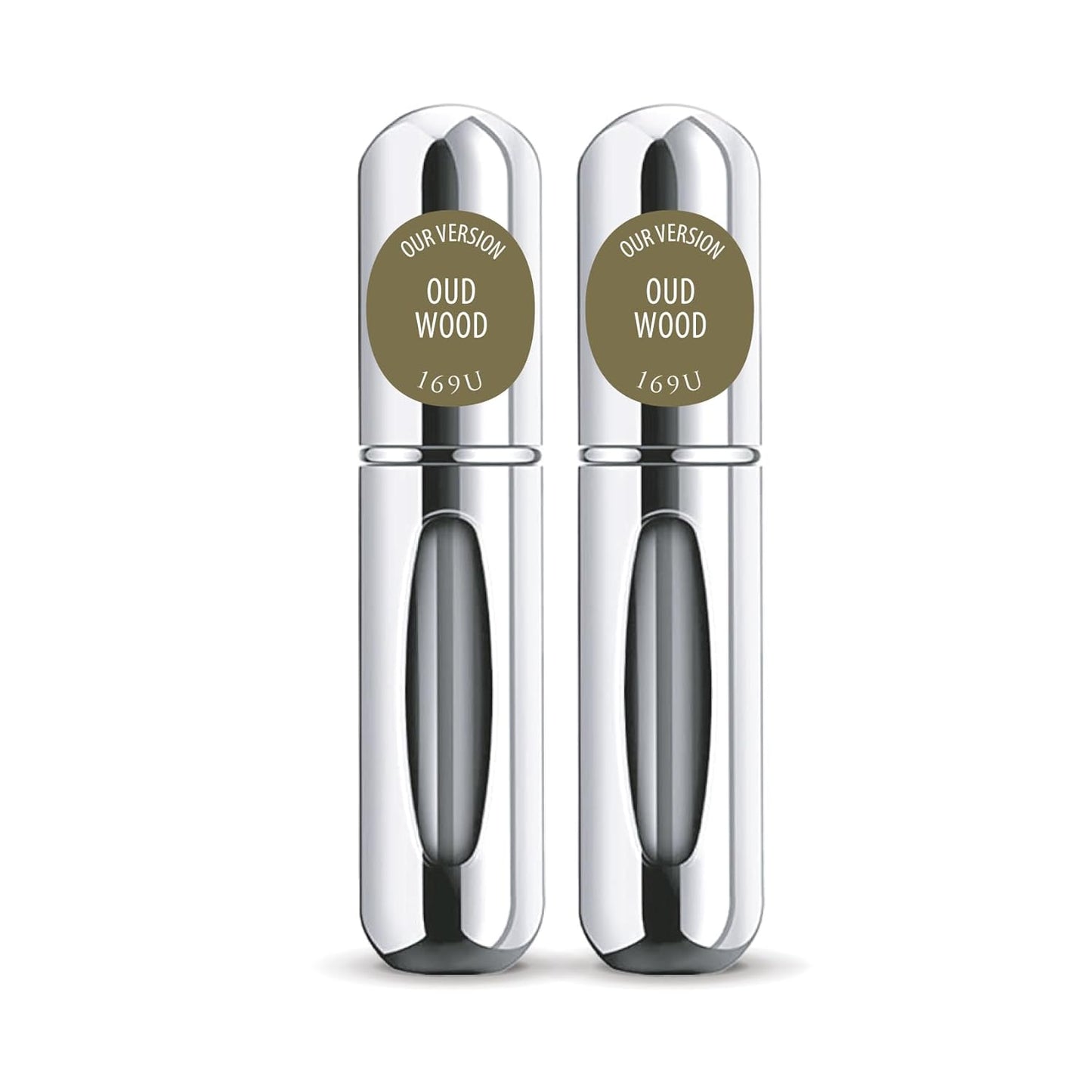 CA Perfume Impression of Oud Wood For Men Replica Version Fragrance Dupes Eau de Parfum Spray Refillable Atomizer Bottle 0.17 Fl Oz/5ml-X2