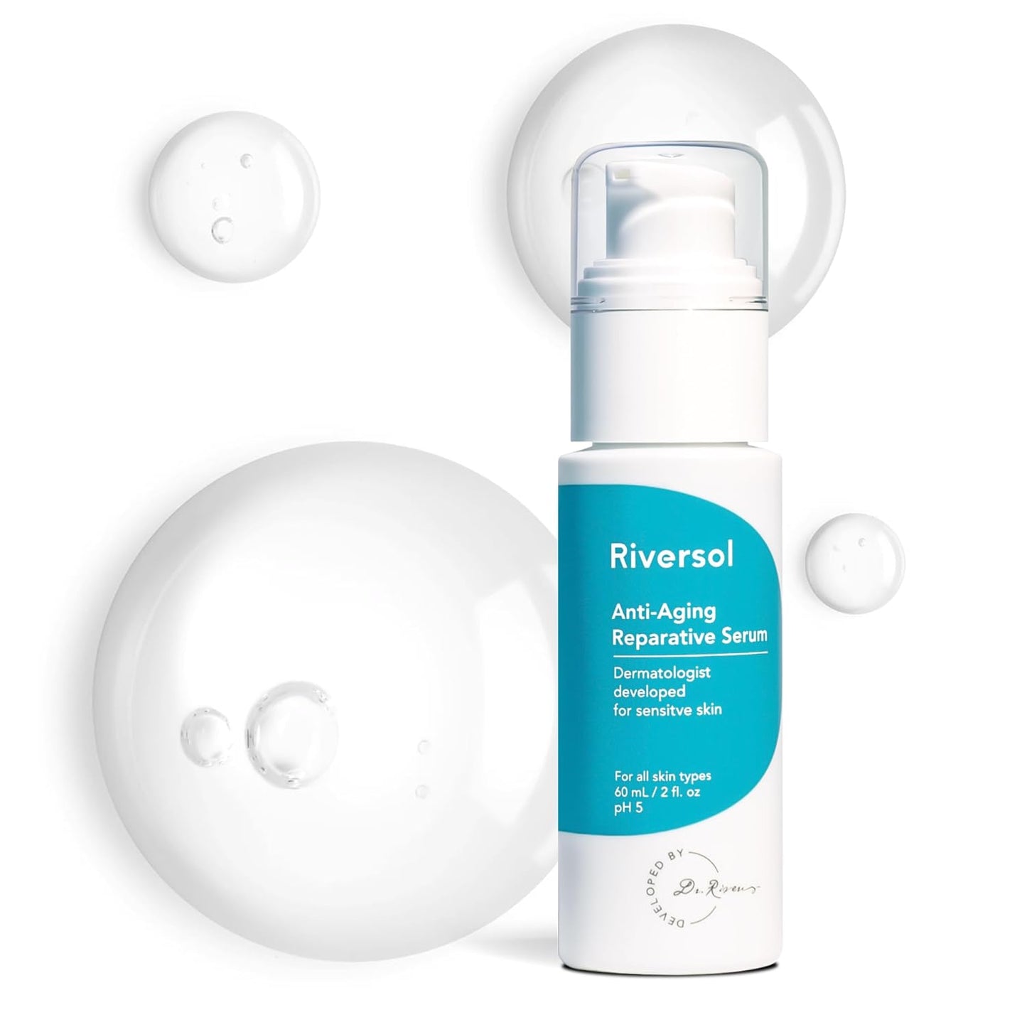 Riversol Anti-Aging Serum | Dermatologist-Developed Vitamin C Face Serum | Brightens Skin & Corrects Dark Spots | Reduces Wrinkles & Sun Damage | Sensitive Skin Safe | 2 fl oz