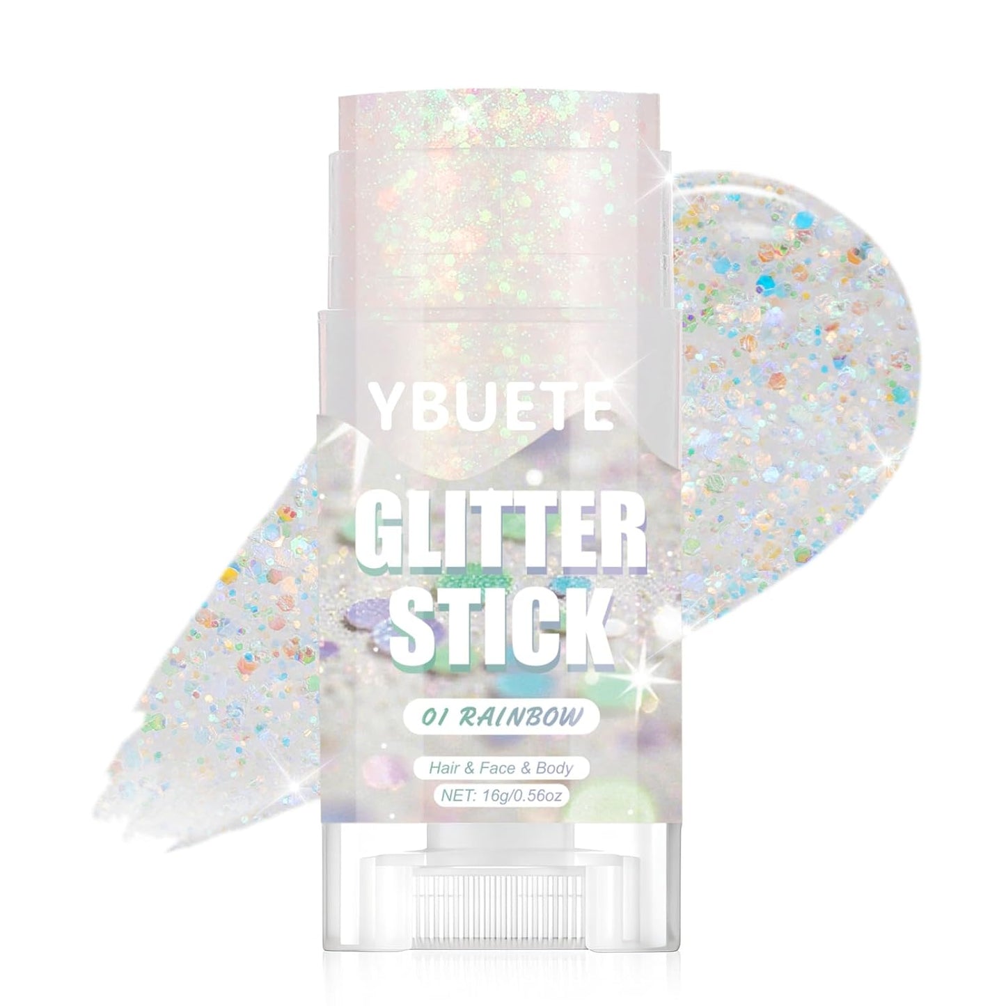 Rainbow Face and Body Glitter Stick for Sparkling Makeup, Hair Glitter Accessories for Women, Highlighting Stick for Fairy Dust Makeup, Cheerful Face Glitter for Festive Parties and Carnivals