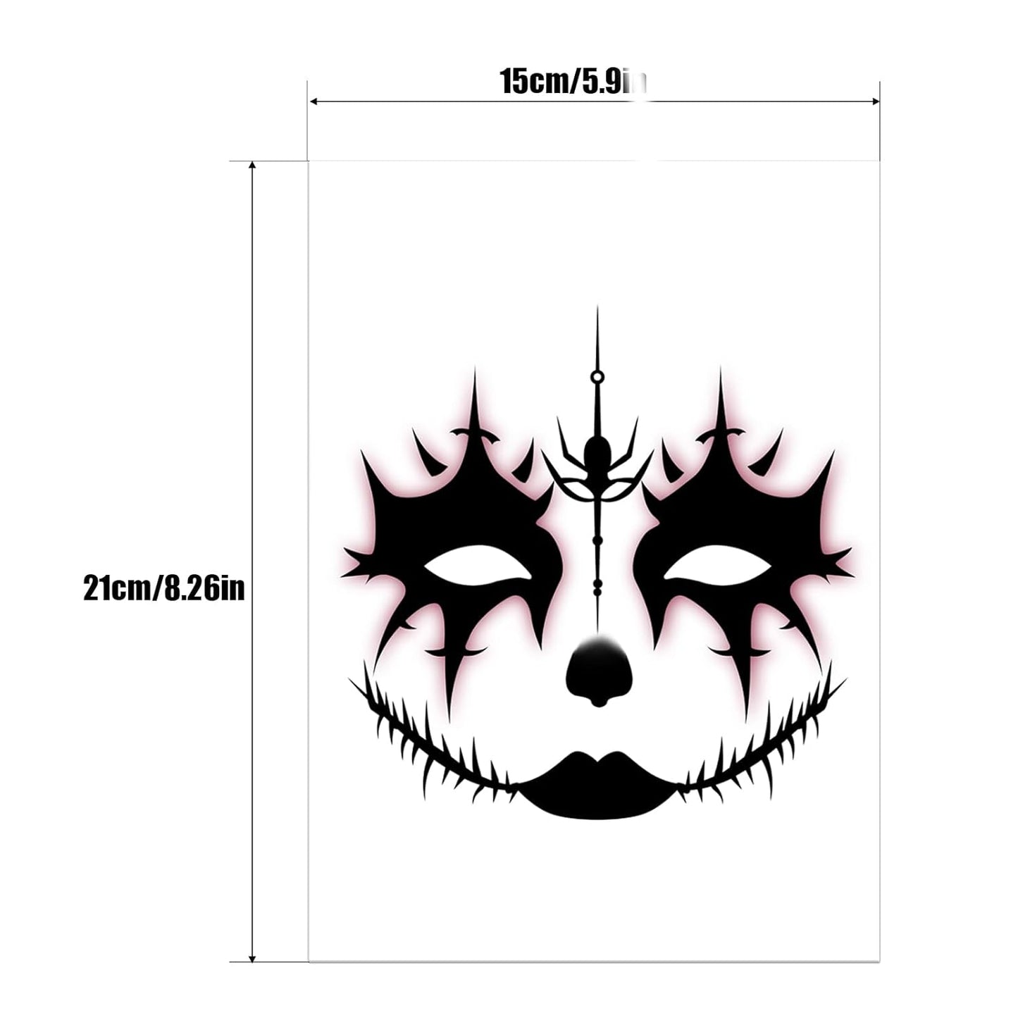 Halloween Face Tattoo Stickers, Spooky Temporary Tattoo Decals, Face Tattoos,Halloween Makeup Sticker Tattoos,Halloween Face Tattoo Sticker Art for Women Adults Kids 8Pcs