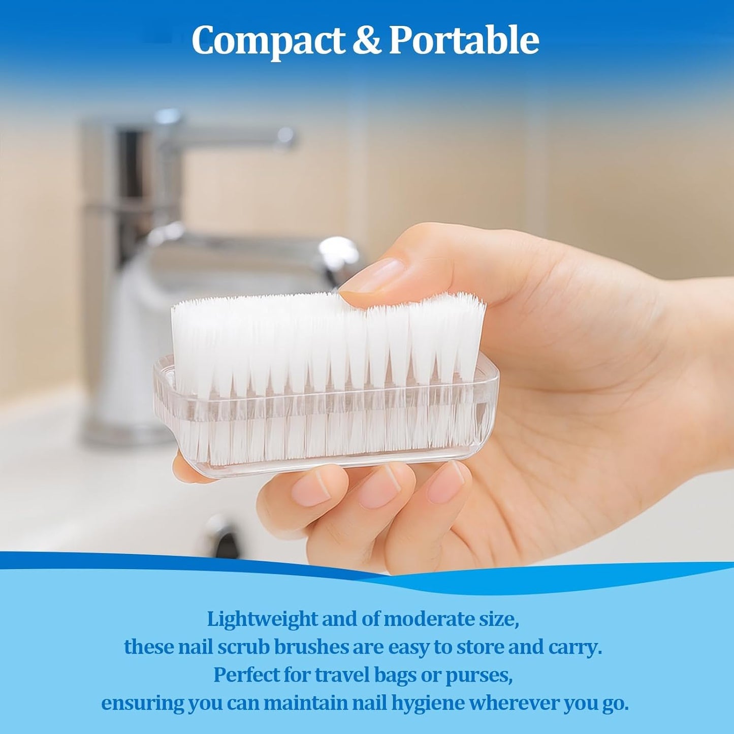 Nail Brushes for Cleaning Fingernails Nail Scrubber Brush Plastic Double-Sided Fingernail Cleaning Brush for Home, Office, Kitchen, Travel, and Gardening for Deep Cleaning （3 Pack）