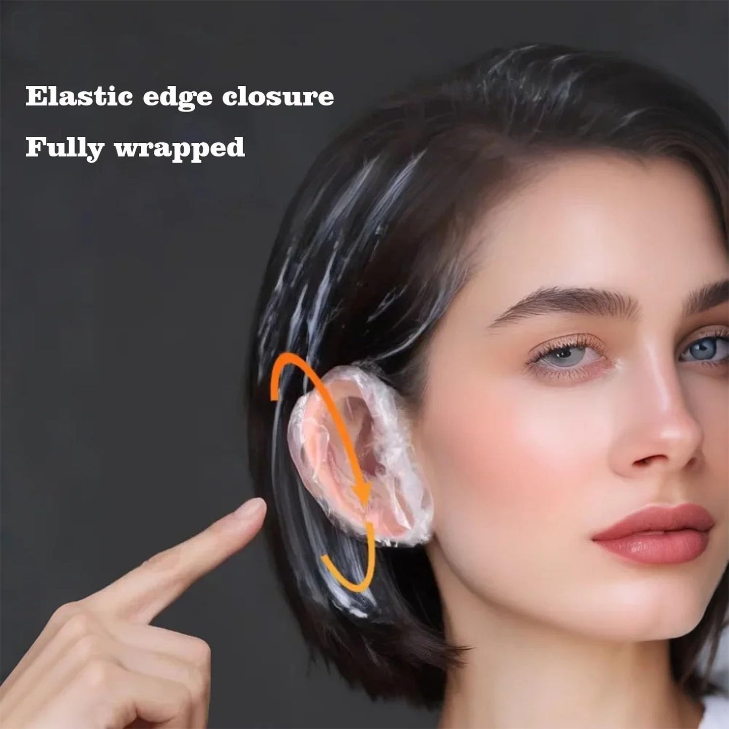 400 Pack Disposable Waterproof Ear Covers, Little Shower Caps Hair Dye Ear Protectors for Shower, Swimming & Hair Dye - Elastic Clear Plastic Small Caps for Salon, Bathing, Travel, Adults & Daily Use