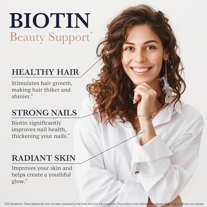 Puregen Labs Biotin 10,000 MCG Supports Healthy Hair, Skin & Nails - High Potency Beauty Support - Non-GMO, Gluten Free | 360 Vegetarian Tablets
