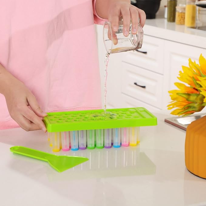 Maitys 2 Sets Lip Balm Tray and Spatula Portable Lip Filling Tray and Spatula Set Lip Tube Holder Lip Tubes Lip Balm Containers Lip Gloss Making Kit(Green)