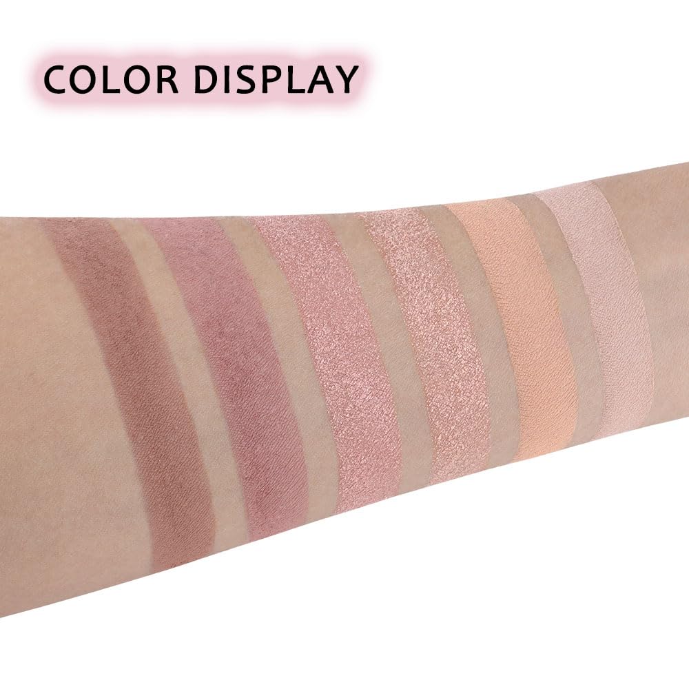 6 Colors Glitter Matte Eyeshadow Palette,Natural Nude Brown Rose Gold Coffee Sparkly Eye Shadow Makeup,Warm Pastel Eyeshadows Palette Long Lasting Waterproof Naturing-Looking Women Girls Eye Shadow 01