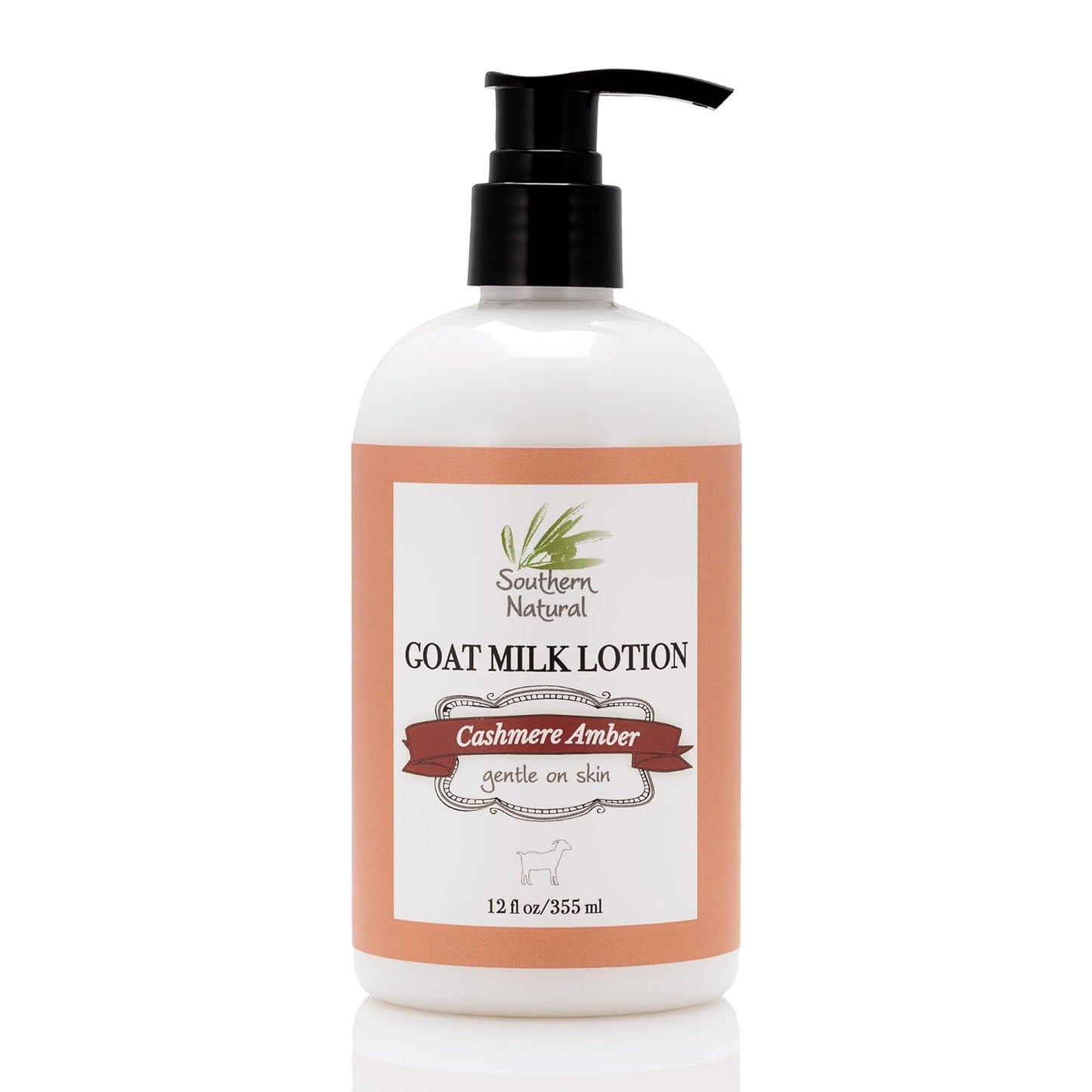 Southern Natural Goat Milk Lotion – Nourishing Face, Body & Hand Moisturizer for Dry & Sensitive Skin - Hydrating Cream, Gentle Skincare for Soft & Smooth Feel - Cashmere Amber Scent - 12oz